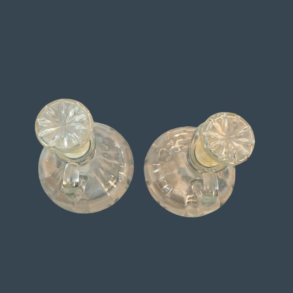 Anchor Hocking Glass Oil Vinegar Cruet Set Cut Glass Stoppers Clear - Picture 6 of 16